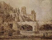 Die Kathedrale von Durham und die Brucke, vom Flub Wear aus gesehen, Thomas Girtin
